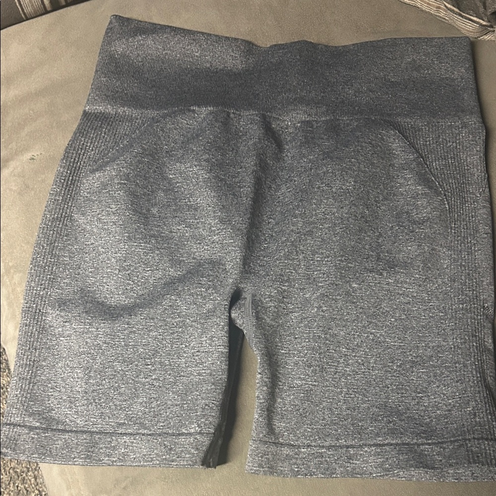 Seamless High-Waist Bike Shorts - Heather Gray